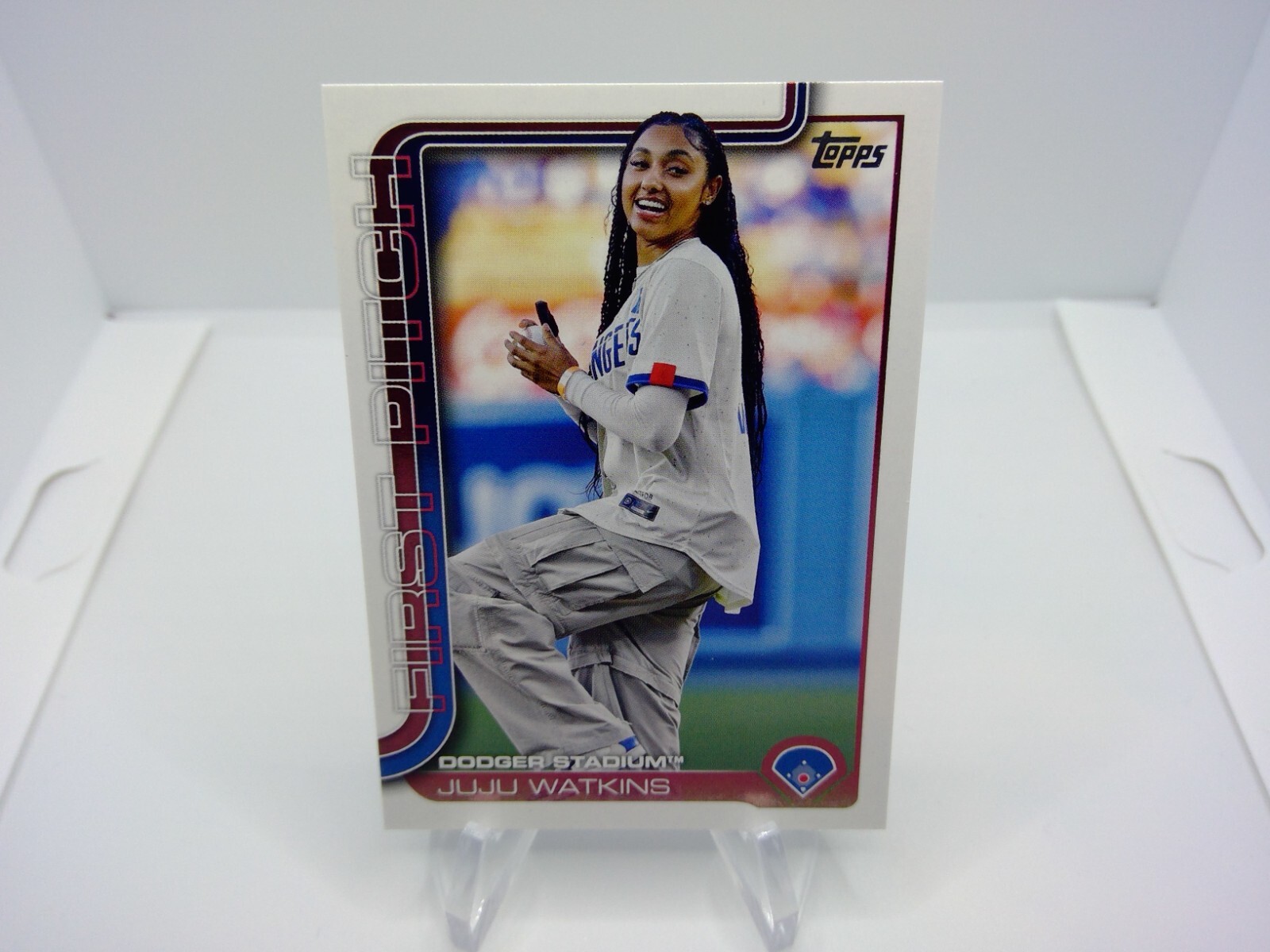 2025 Topps Series 1 Juju Watkins First Pitch Dodgers Stadium Rookie Card FP-3