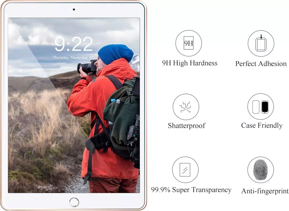 {2-Pack} Clear HD Tempered Glass Screen Protector For iPad 10.2 7th 8th 9th Gen - Image 4 of 4
