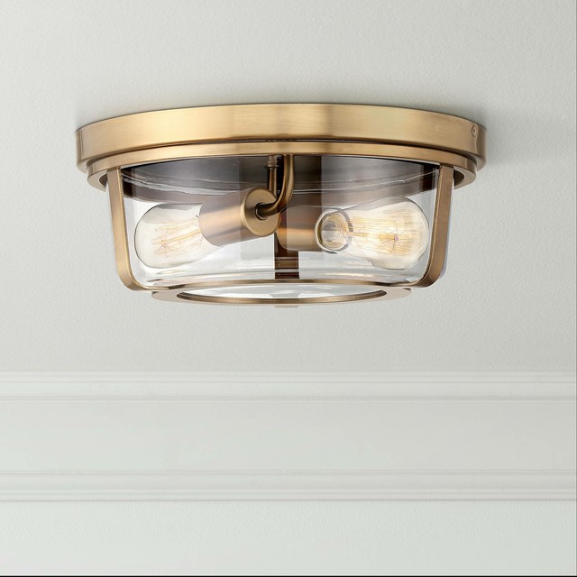 42 Brass Ceiling Mount Light Fixture Sunburst Horchow Mid Modern