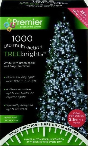Premier christmas tree lights warm white deals