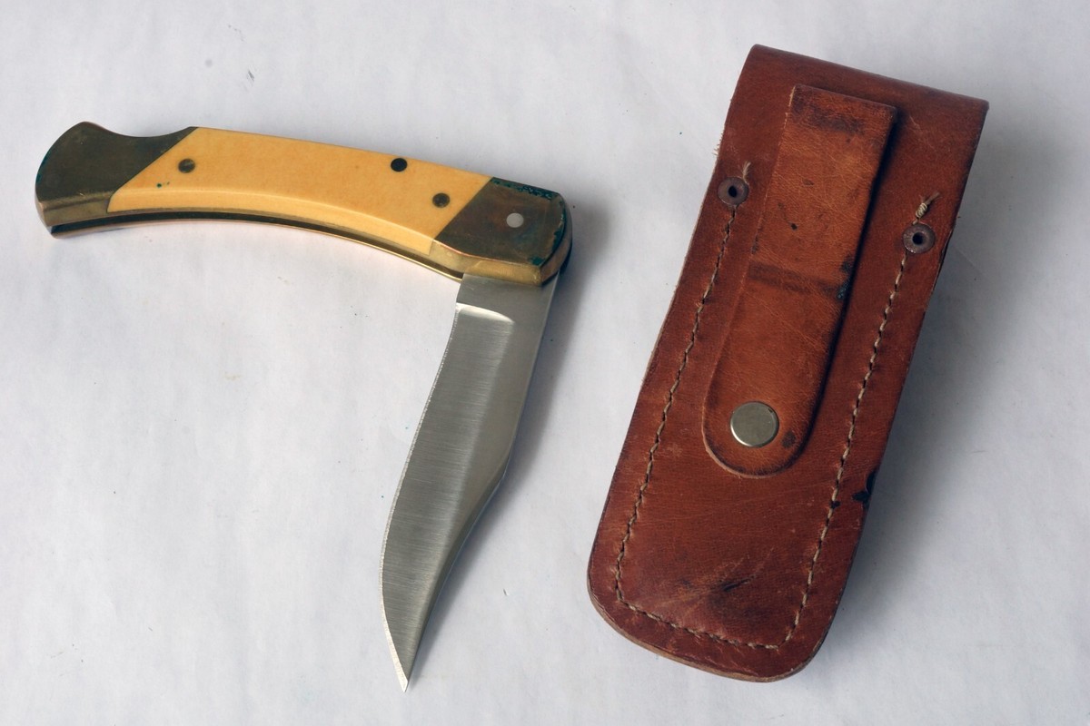 VINTAGE SCHRADE+USA SCRIMSHAW GEORGE WASHINGTON JUMBO LOCKBACK