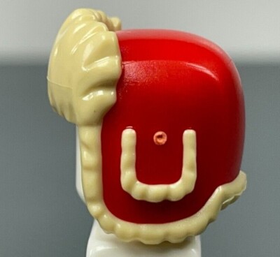 LEGO Minifigure Headgear Red & Tan Ushanka Cap Snow Winter Hat (x1