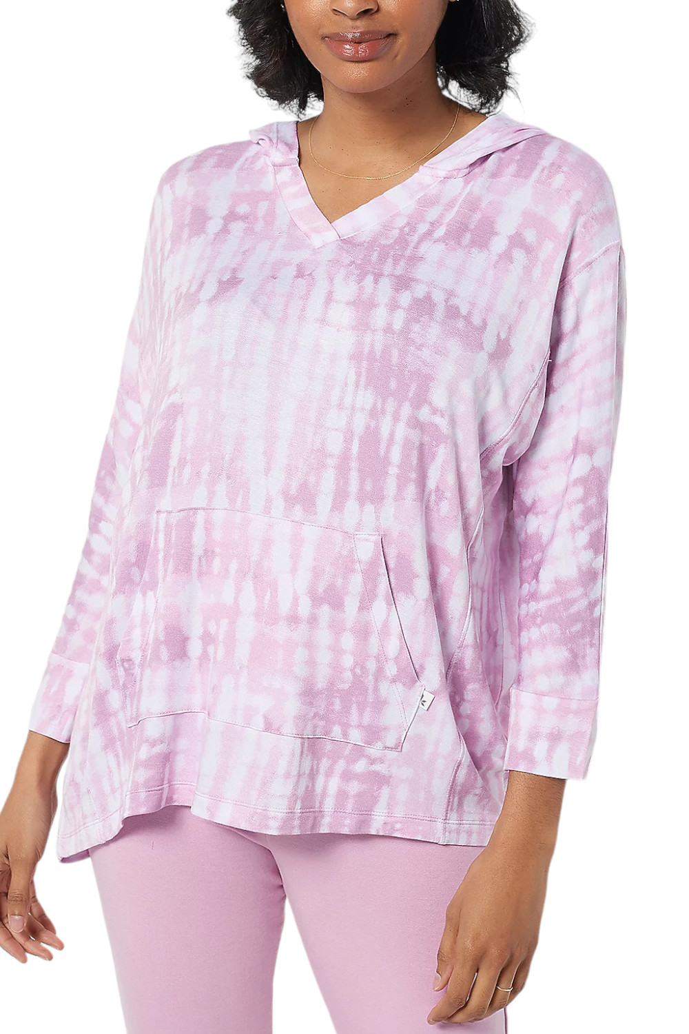 Koolaburra by UGG Французское махровое пончо с капюшоном MauveMist Tie Dye