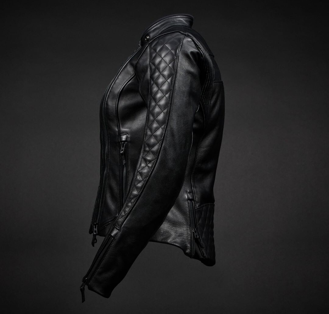 Engine-Hawk Women Motorcycle Motorbike Riding Black Leather Jacket