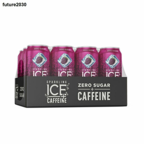Sparkling Ice +Caffeine Black Raspberry Sparkling Water with Caffeine 16 fl 12 c - Picture 1 of 1