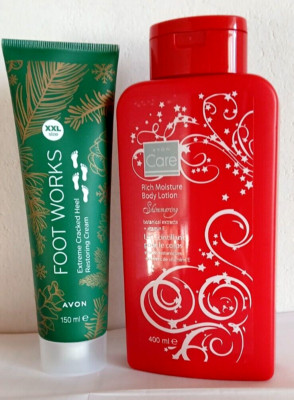 Avon CARE Bodylotion 400ml+FOOTWORKS Extr.Crack. Heel Rest.FUSSCREME,1 50ml, NEU