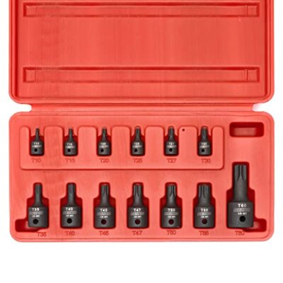 NEIKO 10282B 13 Piece Security Torx Socket Bit Set 6 Point Heavy Duty Tamperpro
