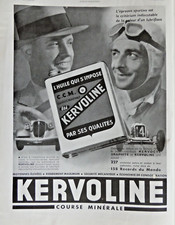 PUBLICITÉ DE PRESSE 1934 HUILE KERVOLINE SUPER LUBRIFIANT KERVOCYL