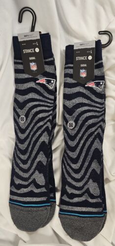 Stance InfiKnit 2 pares de calcetines acolchados NFL Patriots azul marino, gris mezcla duradera - Imagen 4 de 4