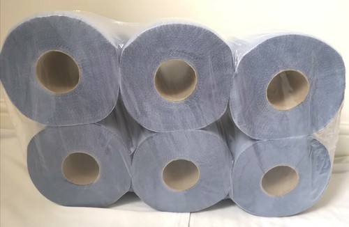 Blue Centre Feed Rolls 2 Ply Embossed Wiper Paper Hand Towel Kitchen Cleaning - 第 1/4 張圖片