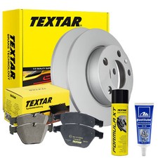 Textar Bremsensatz + Plastilube + Bremsenreiniger OPEL TIGRA TWINTOP HINTEN Ø240