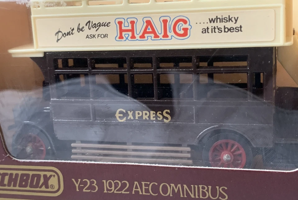Matchbox Models of Yesteryear Y-23 1922 AEC Omnibus Haig. Mint. NRFB. - Image 3 of 4