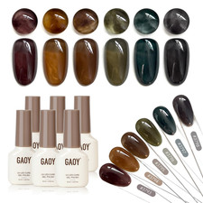 GAOY Dark Gel Nail Polish Set, 6 Color Milky ...