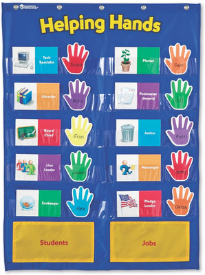 Helping Hands Pocket Chart | Pocket Chart for Classroom Jobs, Class Job Charts,