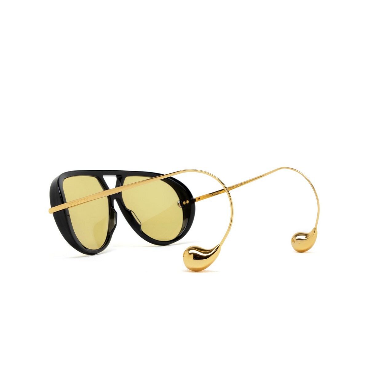 Bottega Veneta BV 1273S 003 Black Aviator Yellow Lens Pilot  display picture 1
