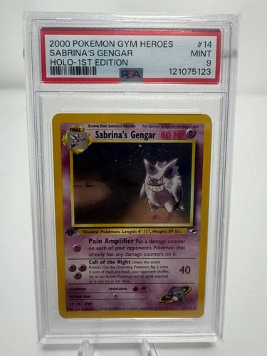 Sabrina's Gengar 014/132 Gym Heroes Holo First Edition PSA 9 w/ Swirl!
