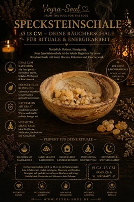   Specksteinschale Ø 13 cm   Deine Räucherschale für Rituale & Energiearbeit  