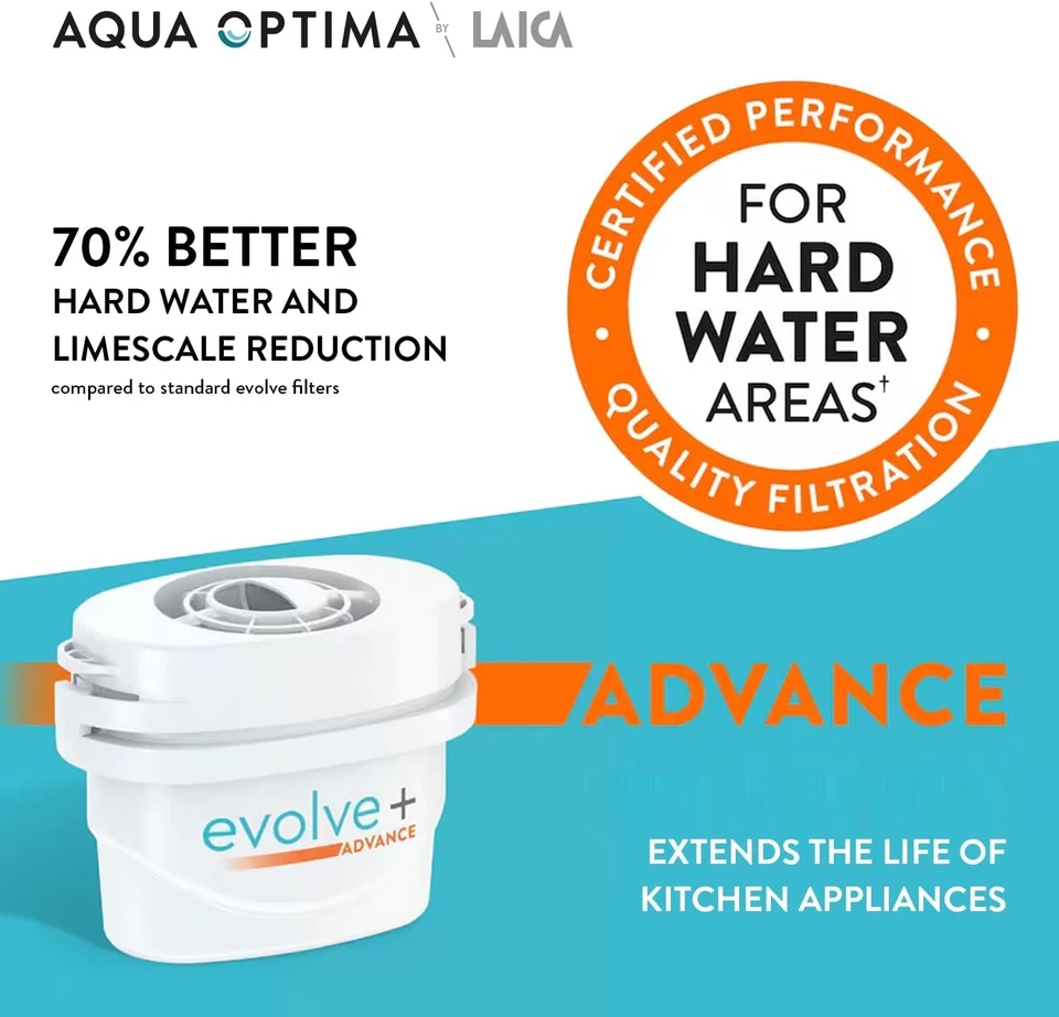 Aqua Optima Evolve+ Hard Water Limescale Filter Cartridges 3 Pack - of 3  - Image 2 of 4
