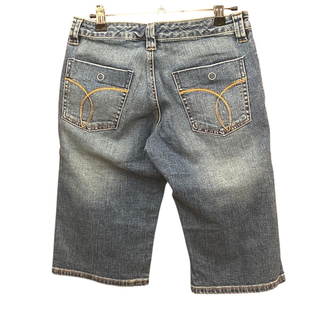 Vtg Deadstock Sergio Valente Jamaica Crop Denim Shorts Y2K McBling