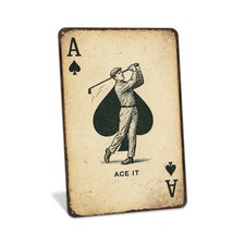 Golf Ace Metal Sign, Vintage Golfer Wall Decor, Clubhouse Bar Art