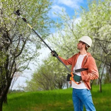 Electric Pole Saw Hedge Trimmer Lithium Battery Powered Garden Tree Trimming Saw