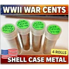 4 Rolls WWII “War Cents”  1944-1946 Wheat Pennies From Spent Shell Case Copper