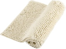 Chenille Non-Slip Bath Mat, Cream 24"x40"
