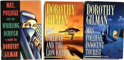 Lot of 3 Dorothy Gilman: Pollifax Whirling Dervish~Lion Killer~Innocent Tourist