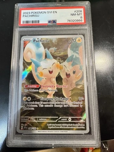 2023 POKEMON SVI EN-SCARLET & VIOLET ILLUSTRATION RARE #208 PACHIRISU PSA 8