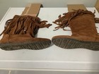 Aldo Women Genuine Leather Suede Stud Fringes Moccasin Booties Boots 7.5 — photo 3