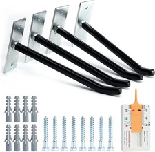 4 Pack Heavy Duty Steel Garage Wall Mount Tire Wheel Storage Rack - Hooks
