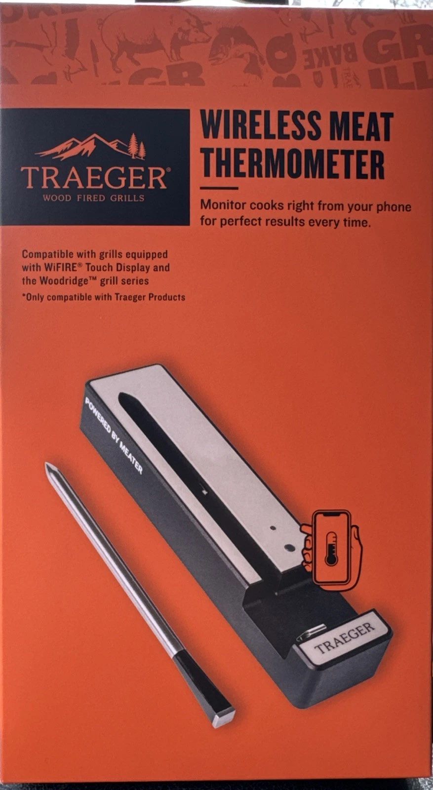 Traeger BAC785 Wireless Meat Thermometer WiFi Compatible Grill BN Sealed