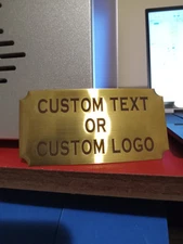 Engraved Brass Plate 2"x4" Plaque Taxidermy Trophy Mount w/3M Adhesive Backing