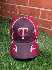 VTG Rare Youth All Over Embroidery New Era Twins Hat Adjustable Strap