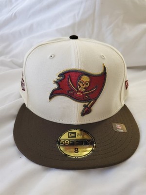 NEW ERA 59 FIFTY NFL TAMPA BAY BUCCANEERS FITTED MENS HAT SZ 8 IVORY BROWN NEW