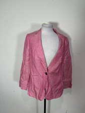 Talbots Women s Pink Color 100 Linen Long Sleeve Jacket Size 8