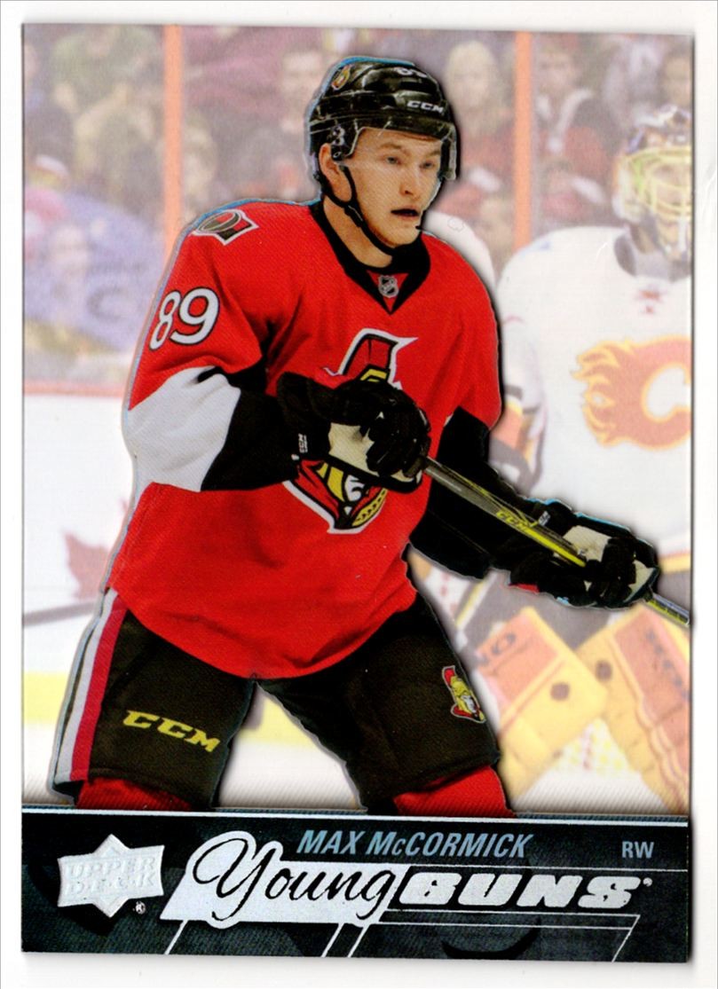 2015-16 Upper Deck Young Guns Acetate YG Max McCormick Rookie Ottawa Senators