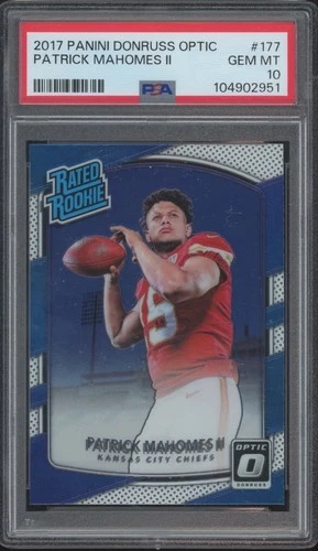 2017 Panini Donruss Optic Rated Rookies #177 Patrick Mahomes RC Gem Mint PSA 10