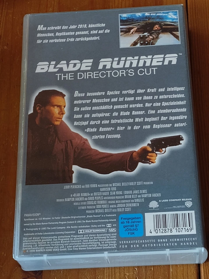 VHS - Blade Runner-The Directors Cut/  Harrison Ford/ Rutger Hauer - Bild 2 von 2