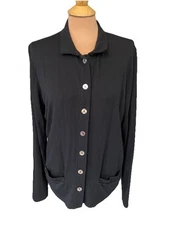 Bleusalt Malibu Black Button Front Cardigan Womens Size 5 (1X) Capsule Wardrobe