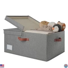GRANNY SAYS Extra-Large 63L Storage Bins with Lids - Dark Gray Fabric Organizers