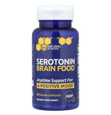 Natural Stacks Serotonin Brain Food 60 Vegan Capsules Dietary Supplement