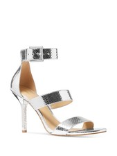 MICHAEL MICHAEL KORS Womens Silver Snake Amal Stiletto Heeled Sandal 10 M