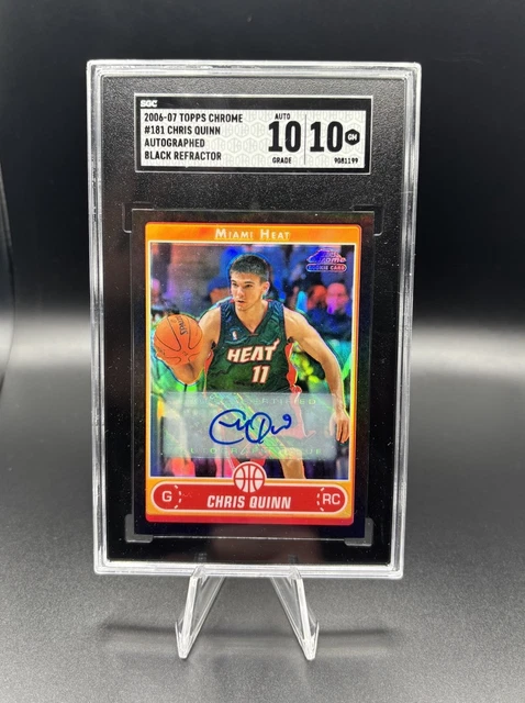 2006 Topps Chrome Chris Quinn Auto Black Refractor SGC 10