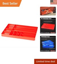 10-Compartment Stackable Drawer Organizer Tray for Effective Tool Storage Red