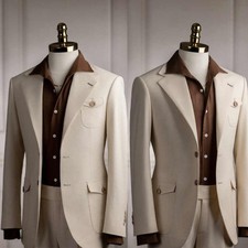 Men Suit Formal Jacket Minimalist Single Breasted Notch Lapel Business Classic