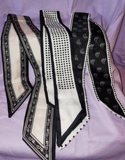 Purse/ Handbag Scarves Set Of 3 Black And White Pattern