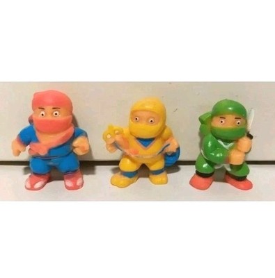 3 GUMMIFIGUREN - MASTER NINJA FIGHTER - SOMA CEPPIRATTI - JAHR 1986 - VINTAGE