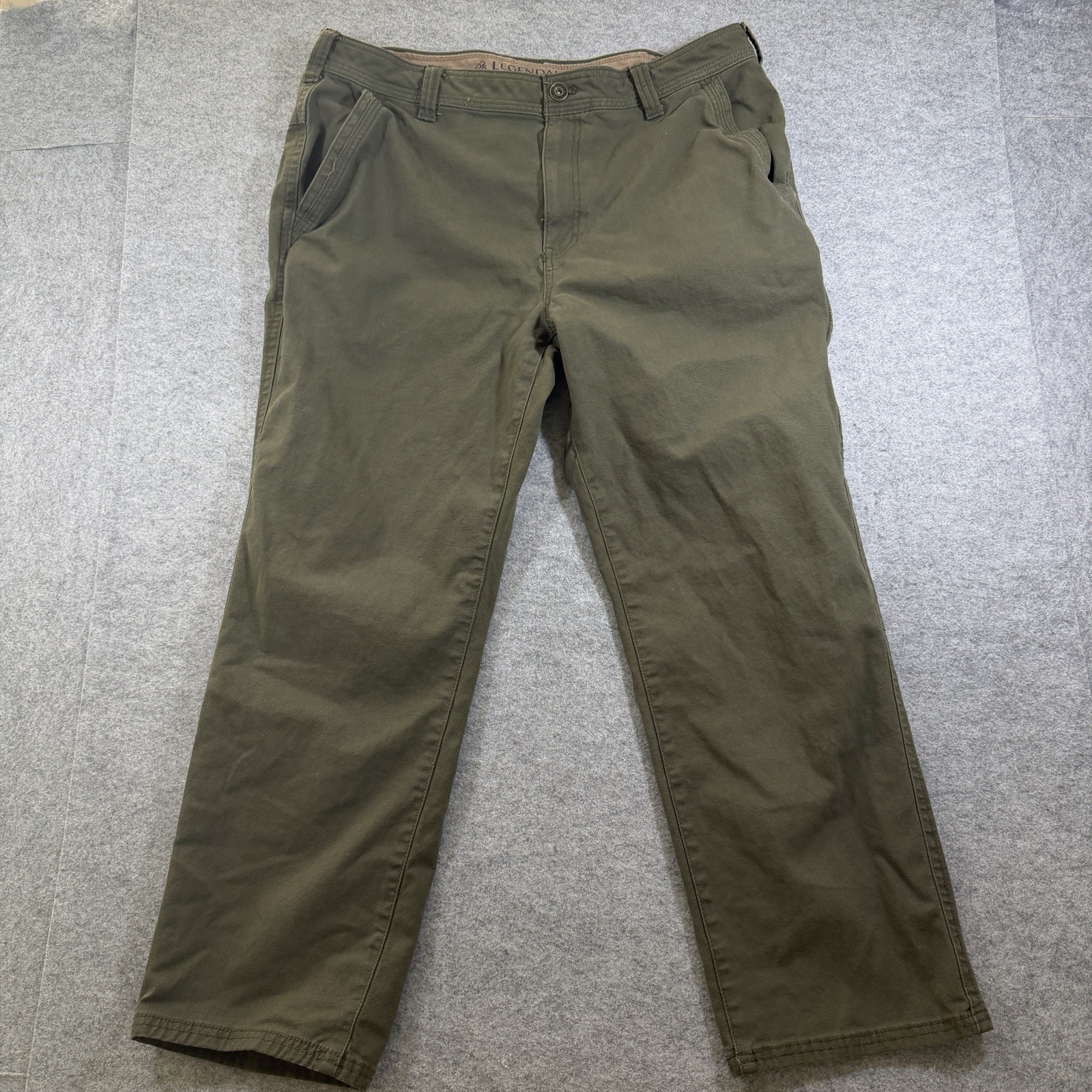 Legendary Outfitters Carpenter Work Pants Men 38x29 Olive Stretch Canvas Ripstop