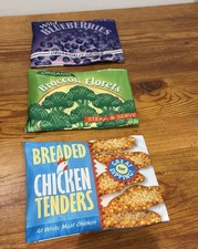 Melissa  Doug FROZEN FOOD Play Wood Kitchen w/Fabric Bags/3 Sets RARE